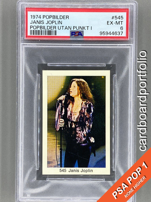 1974 Popbilder #545 Janis Joplin Utan Punkt I PSA 6 Pop 1 (Music)
