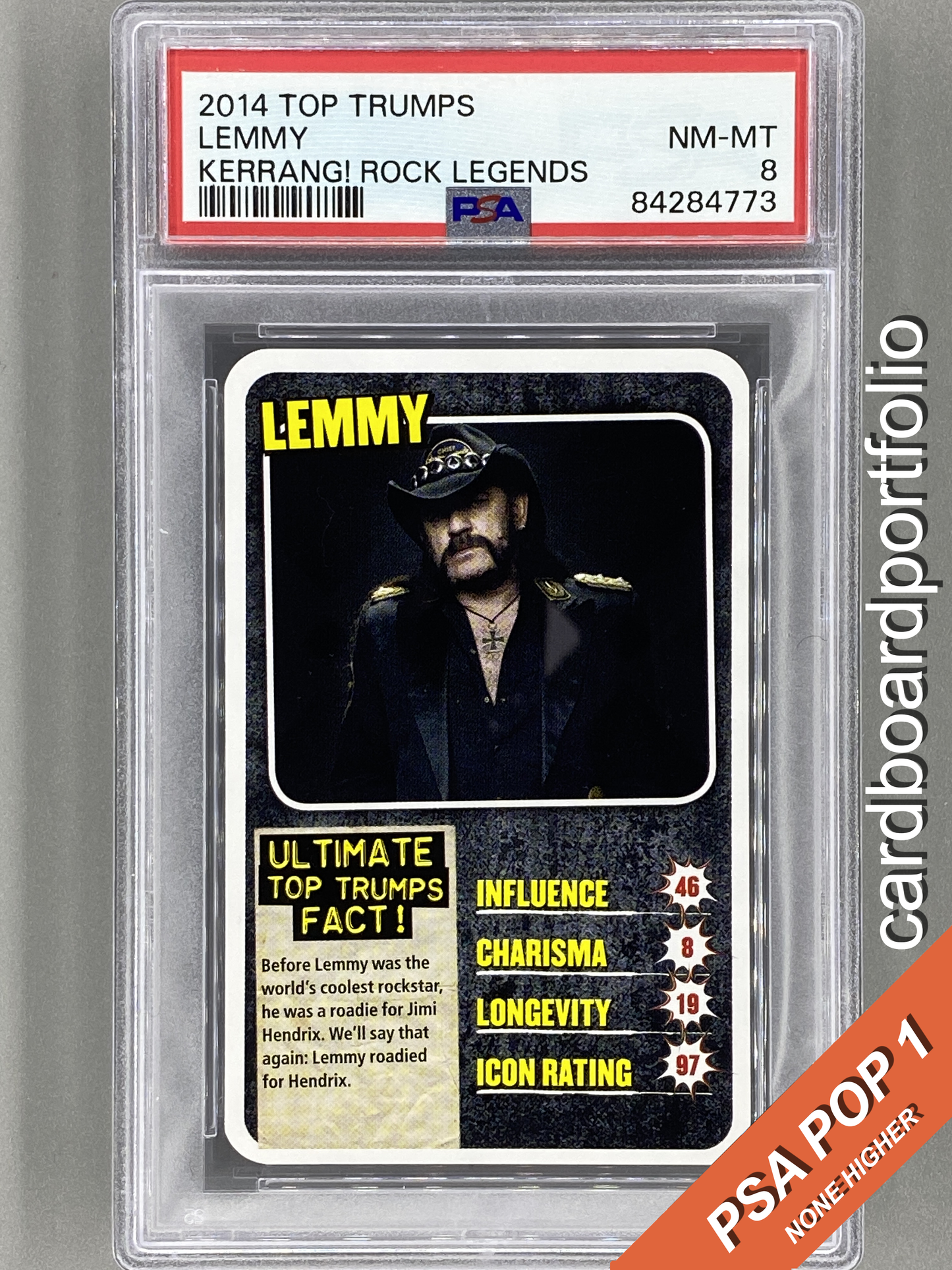 2014 Top Trumps Lemmy Kerrang Rock Legends PSA 8 Pop 1 (Music)