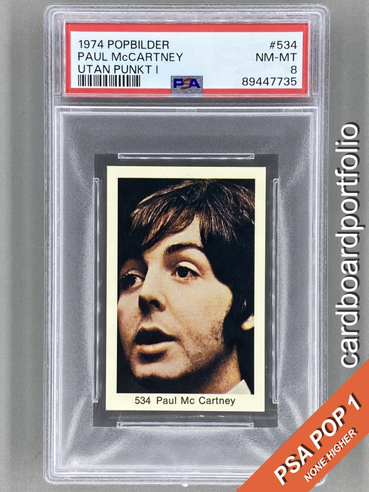 1974 Popbilder #534 Paul McCartney Utan Punkt I PSA 8 Pop 1 (Music)