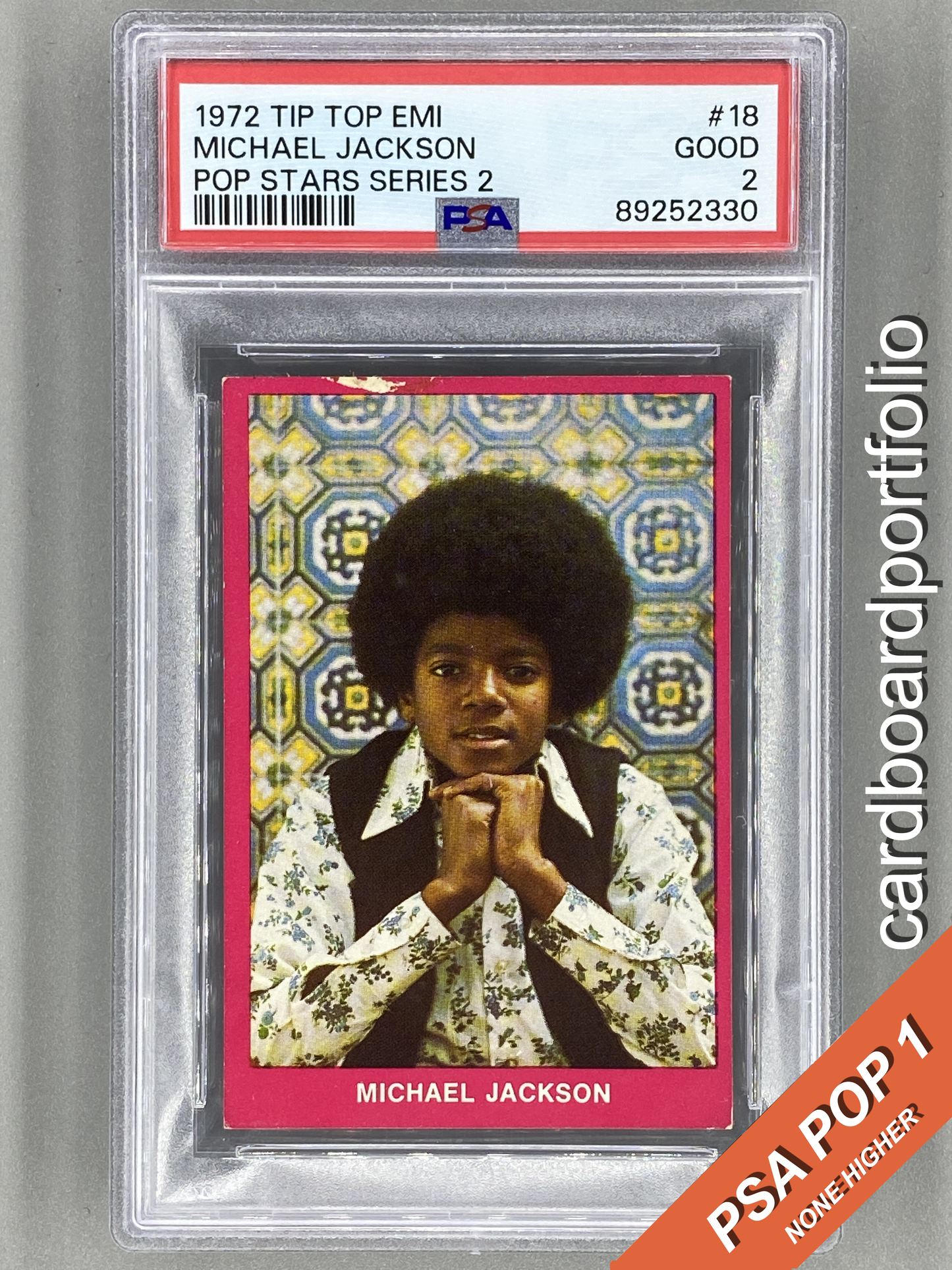 1972 Tip Top EMI #18 Michael Jackson Pop Stars Series 2 PSA 2 - Pop 1 (Music)