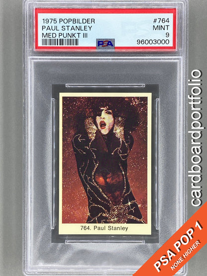 1975 Popbilder #764 Paul Stanley Med Punkt III PSA 9 Pop 1 (Music)