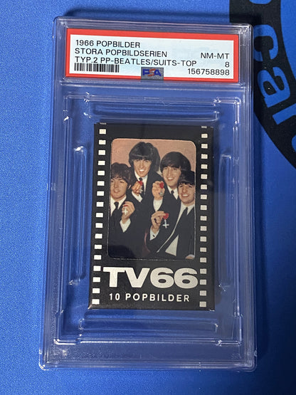 1966 Sealed Pack TV66 Popbilder Stora Popbildserien Type 2 PSA 8 (Music)