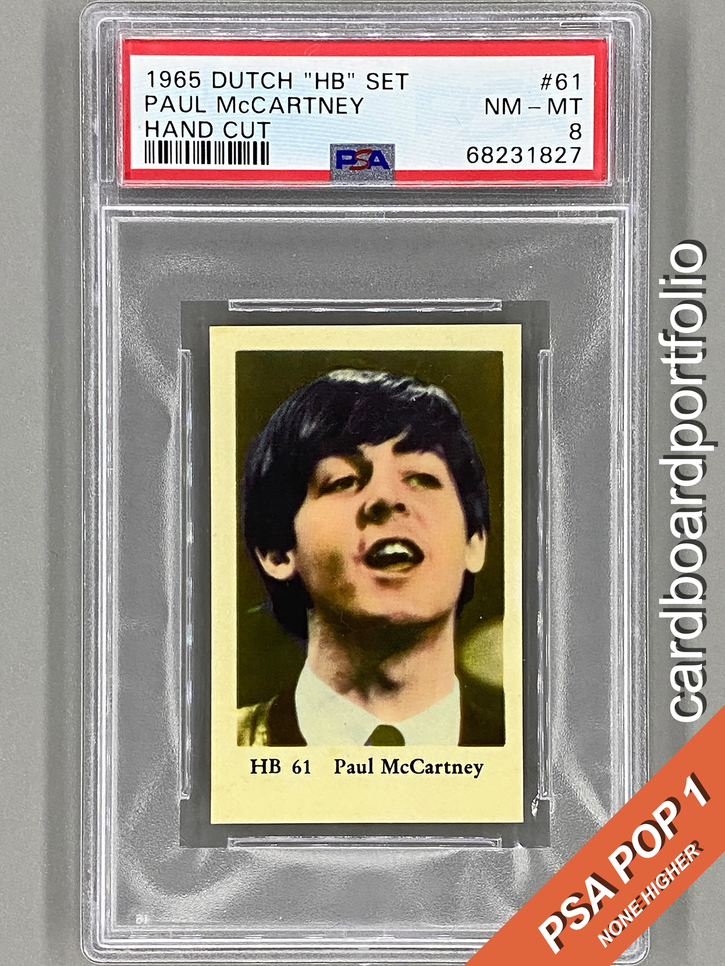 1965 Dutch HB Set #61 Paul McCartney Hand Cut PSA 8 Pop 1 (Music)