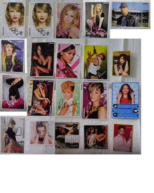 Lot of 18 + Extras Poor & Creased Condition Bravo Pop Star Cards