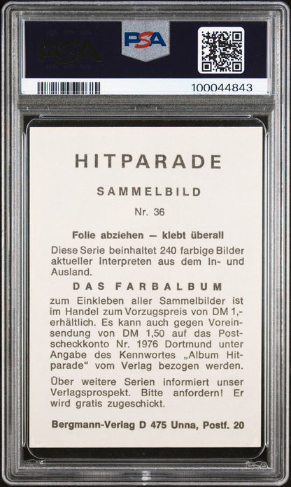 1971 Bergmann-Verlag #36 The Temptations Hit Parade Sticker PSA 8 Pop 1 (Music)