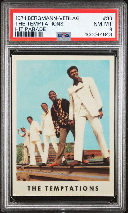 1971 Bergmann-Verlag #36 The Temptations Hit Parade Sticker PSA 8 Pop 1 (Music)