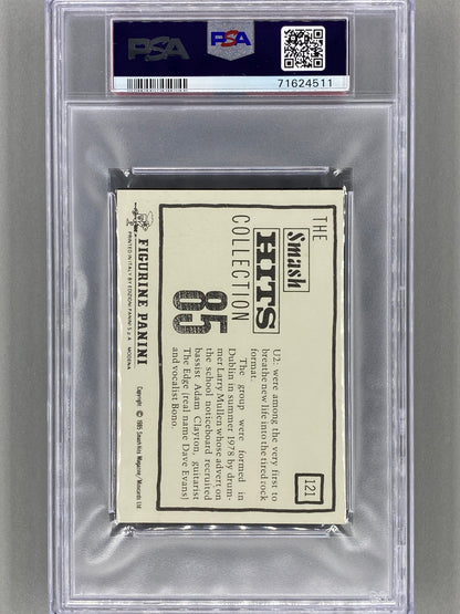 1985 Panini #121 U2 Smash Hits Collection PSA 8 Pop 6 - 2 Higher (Music)