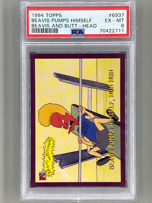 1994 Topps Beavis And Butt-Head #6937 Beavis Pumps Himself PSA 6 - Pop 1 (Pop Culture)