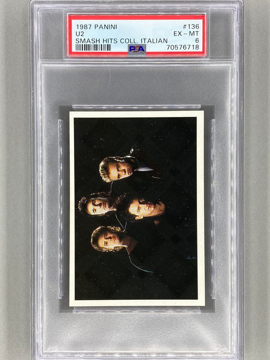 1987 Panini #136 U2 Smash Hits Collection Italian PSA 6 - Pop 2 (Music)