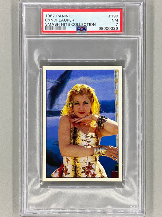 1987 Panini #190 Cyndi Lauper The Smash Hits Collection PSA 7 - Pop 2 (Music)