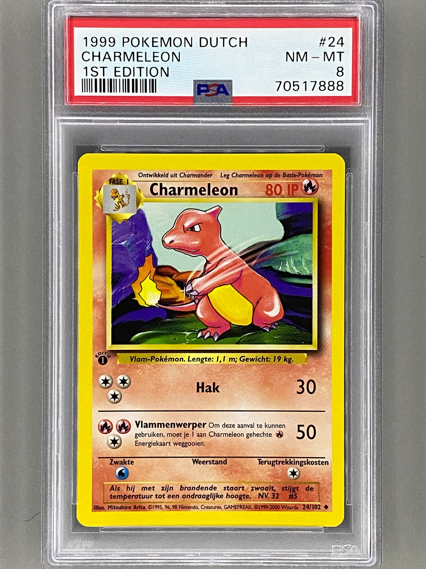 1999 Pokemon Dutch #24 Charmeleon 1st Edition PSA 8 Pop 3