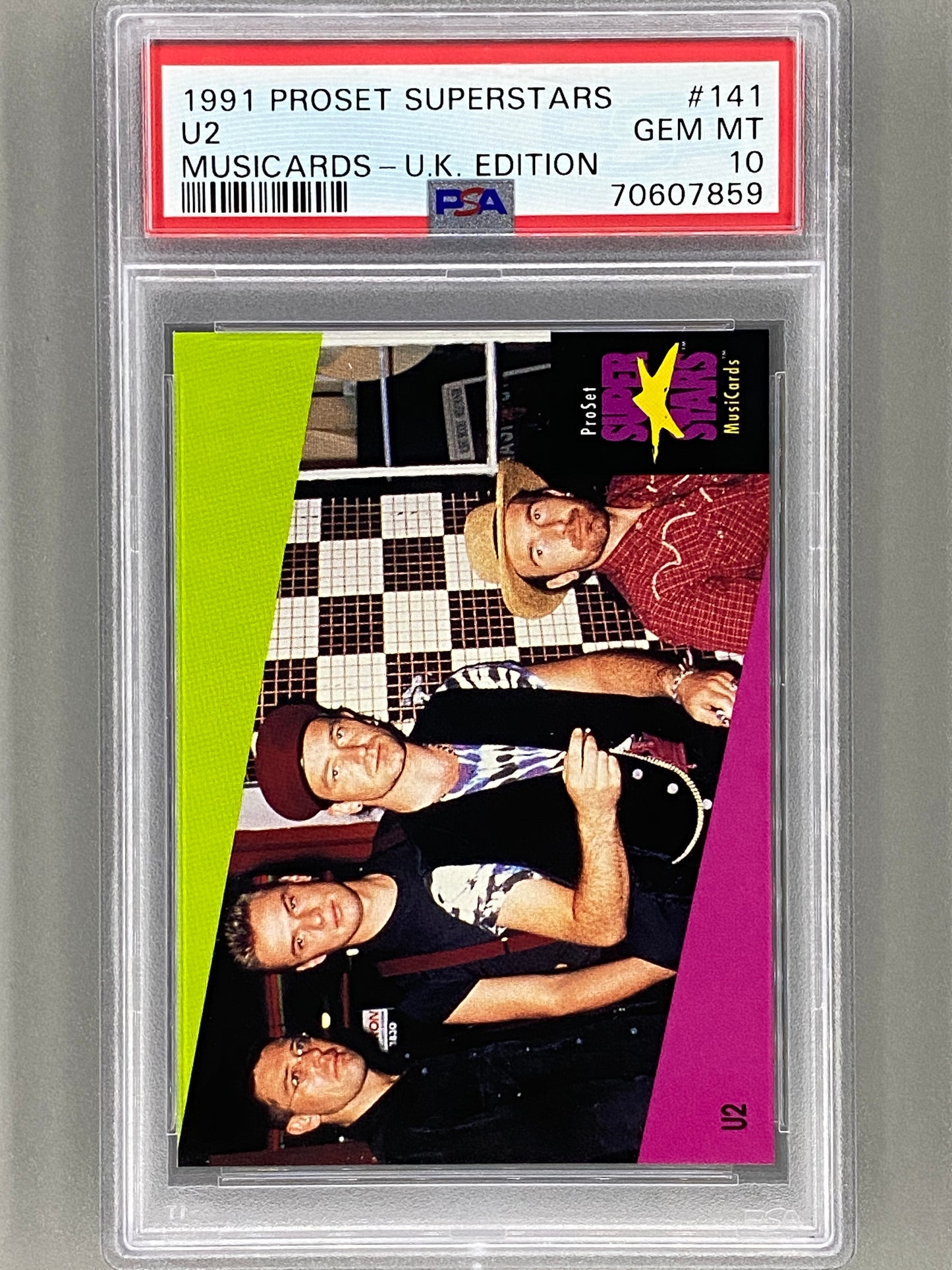 1991 Pro Set Superstars #141 U2 Musicards U K Edition PSA 10 - Pop 10 (Music)