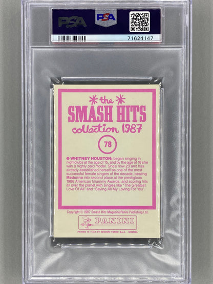 1987 Panini #78 Whitney Houston The Smash Hits Collection PSA 8 - Pop 10 (Music)