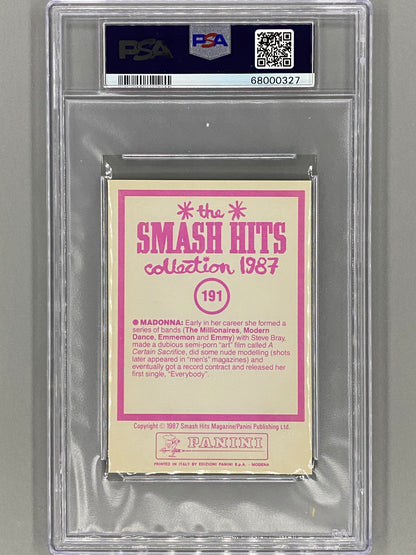 1987 Panini #191 Madonna Smash Hits Collection PSA 7 (Music)