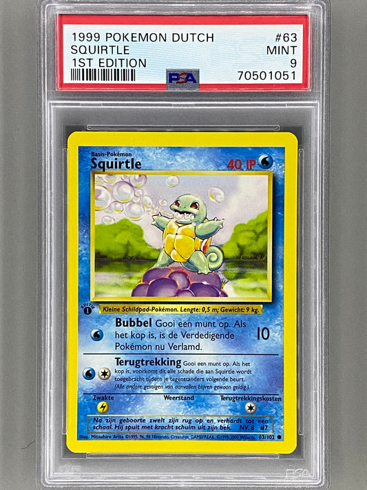 1999 Pokemon Dutch #63 Squirtle 1st Edition PSA 9