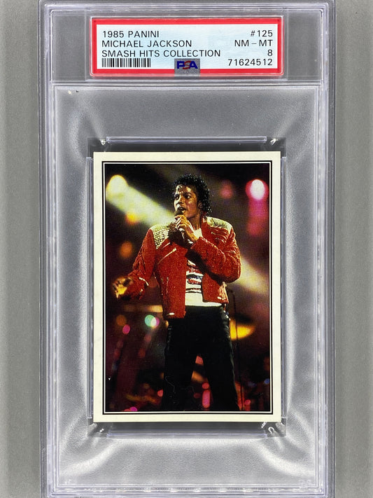 1985 Panini #125 Michael Jackson Smash Hits Collection PSA 8 - Pop 2 (Music)