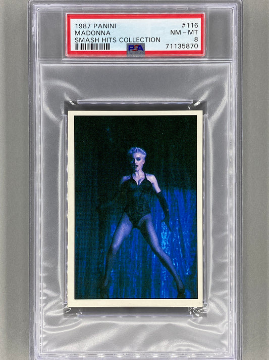 1987 Panini Smash Hits Collection #116 Madonna PSA 8 - Pop 2 (Music)