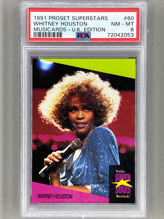 1991 Proset Superstars #60 Whitney Houston Musicards U K Edition PSA 8 Pop 5 (Music)