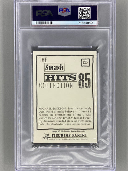 1985 Panini Smash Hits Collection #125 Michael Jackson PSA 7 (Music)