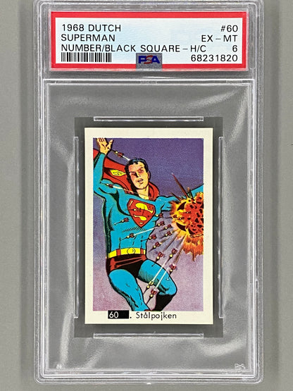 1968 Dutch #60 Superman Number/Black Square - Hand Cut PSA 6 (Pop Culture)