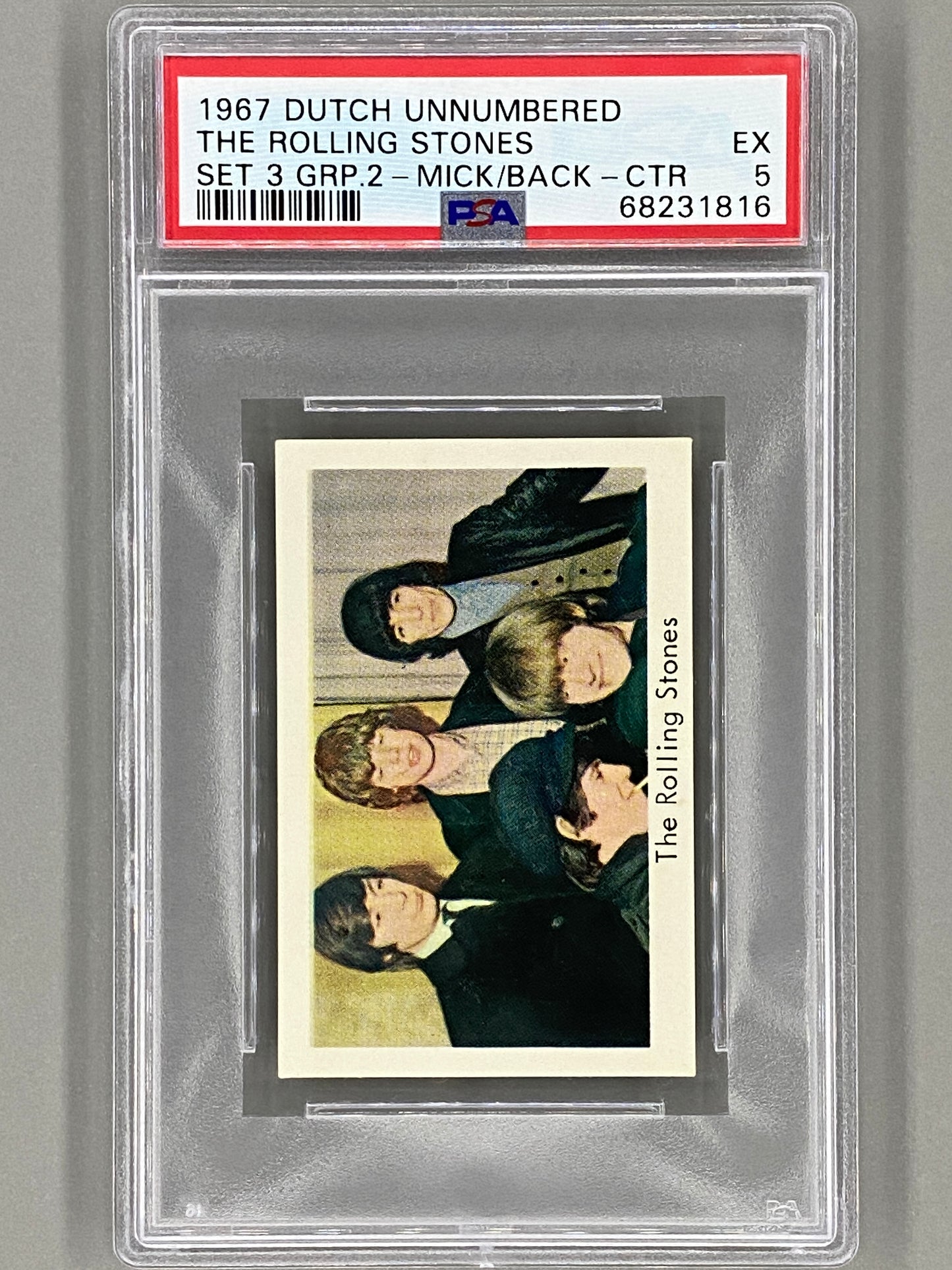 1967 Dutch Unnumbered The Rolling Stones Set 3 Group 2 Mick/Back-Ctr PSA 5 (Music)