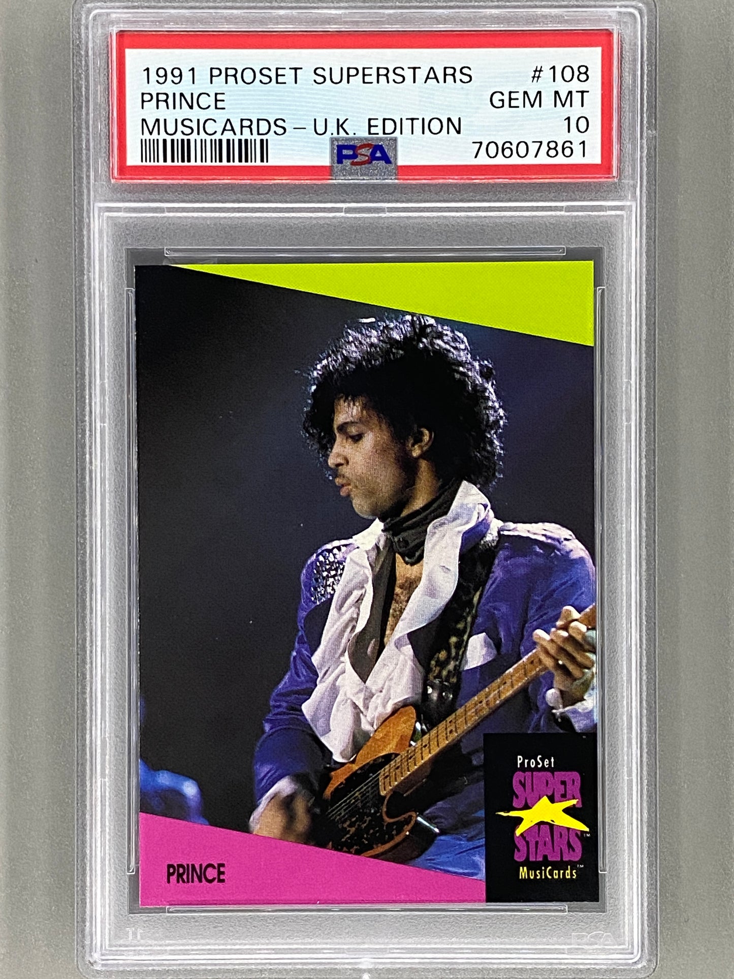 1991 Pro Set Superstars #108 Prince Musicards U K Edition PSA 10 - Pop 2 (Music)