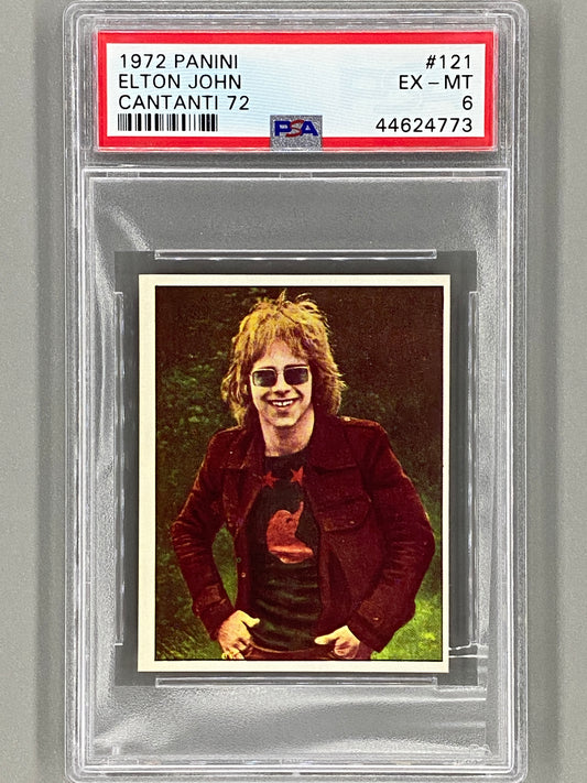 1972 Panini #121 Elton John Cantanti 72 PSA 6 - Pop 2 (Music)