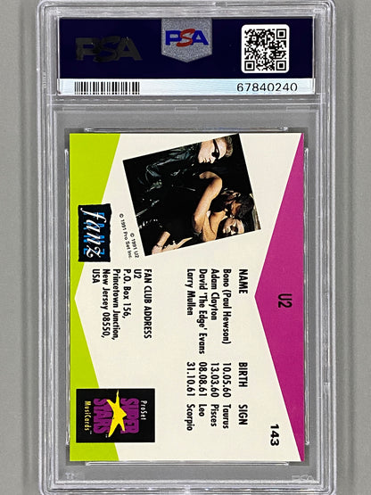 1991 Pro Set Superstars #143 U2 Musicards U K Edition PSA 9 - Pop 2 - None Higher