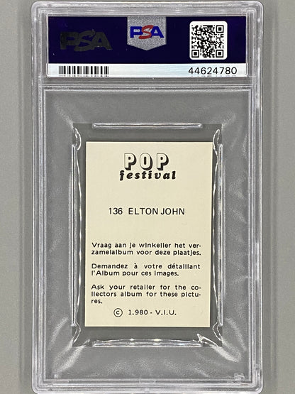 1980 Pop Festival #136 Elton John Stickers PSA 7 Pop 3 (Music)