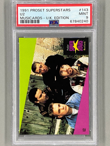 1991 Pro Set Superstars #143 U2 Musicards U K Edition PSA 9 - Pop 2 - None Higher