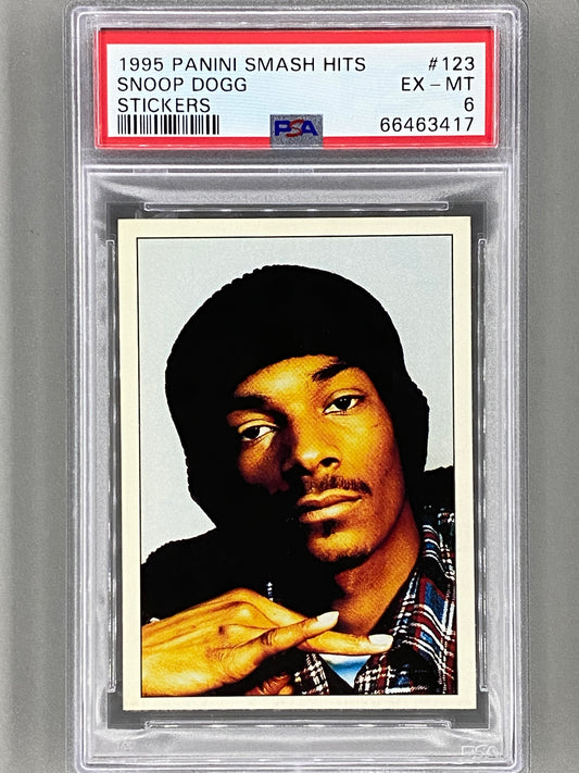 1995 Panini Smash Hits #123 Snoop Dogg Stickers PSA 6 (Music)