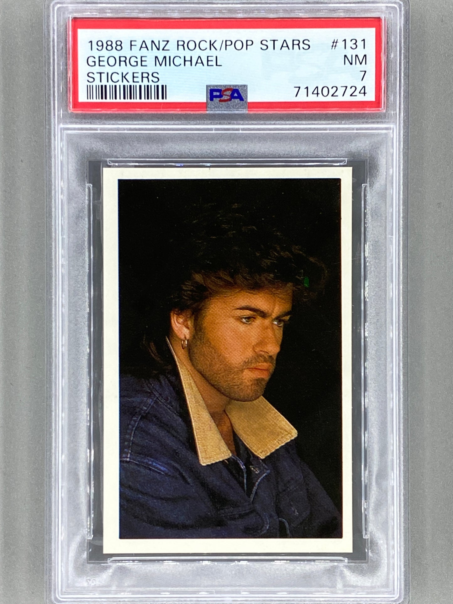 1988 Fanz #131 George Michael Rock/Pop Stars Stickers PSA 7 - Pop 2 (Music)