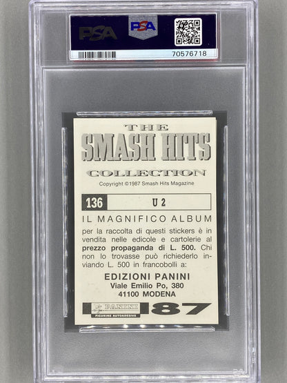 1987 Panini #136 U2 Smash Hits Collection Italian PSA 6 - Pop 2 (Music)