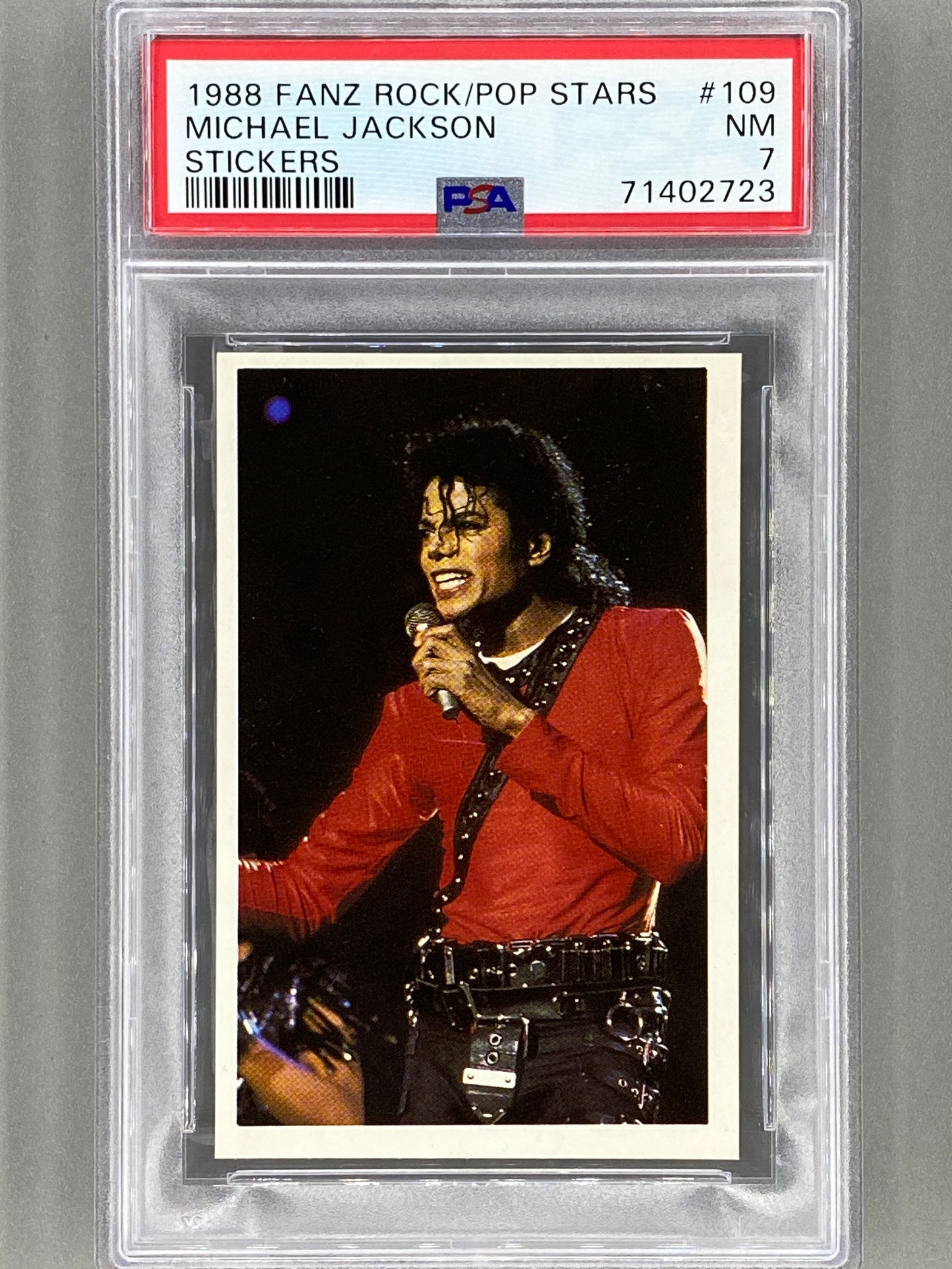 1988 Fanz #109 Michael Jackson Rock/Pop Stars Stickers PSA 7 - Pop 2 (Music)