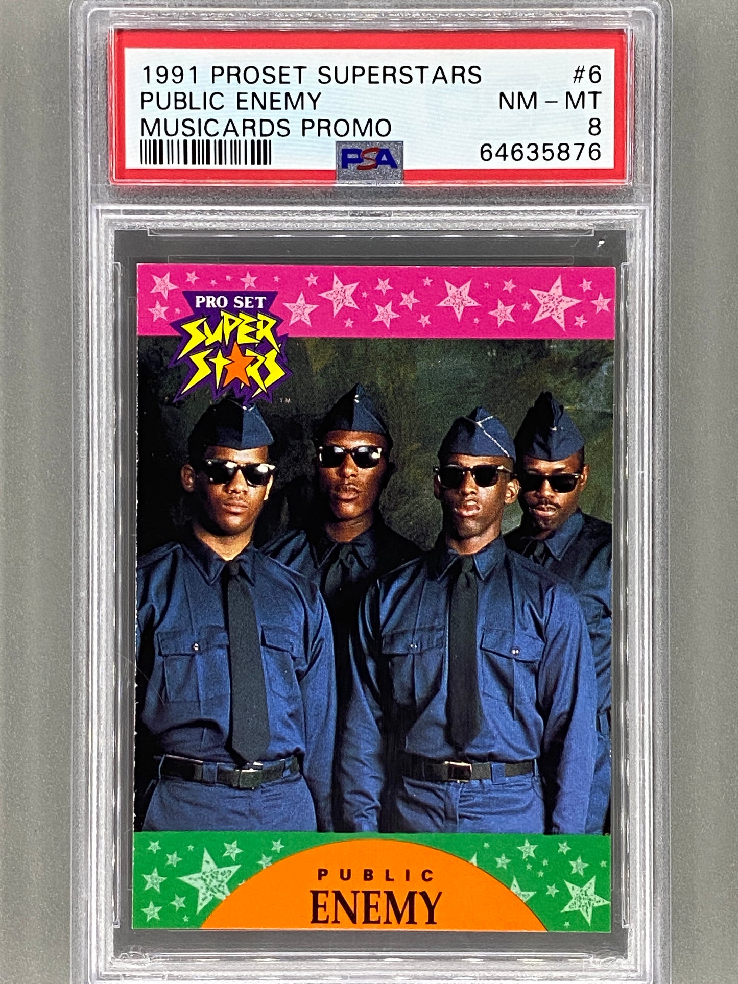 1991 Proset Superstars #6 Public Enemy Musicards Promo PSA 8 (Music)