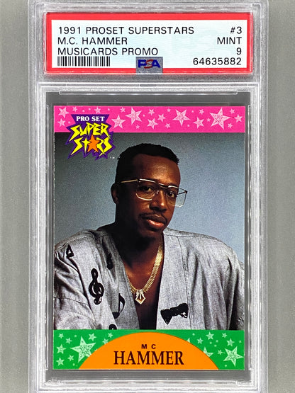 1991 Proset Superstars #3 MC Hammer Musicards Promo PSA 9 Pop 7 (Music)