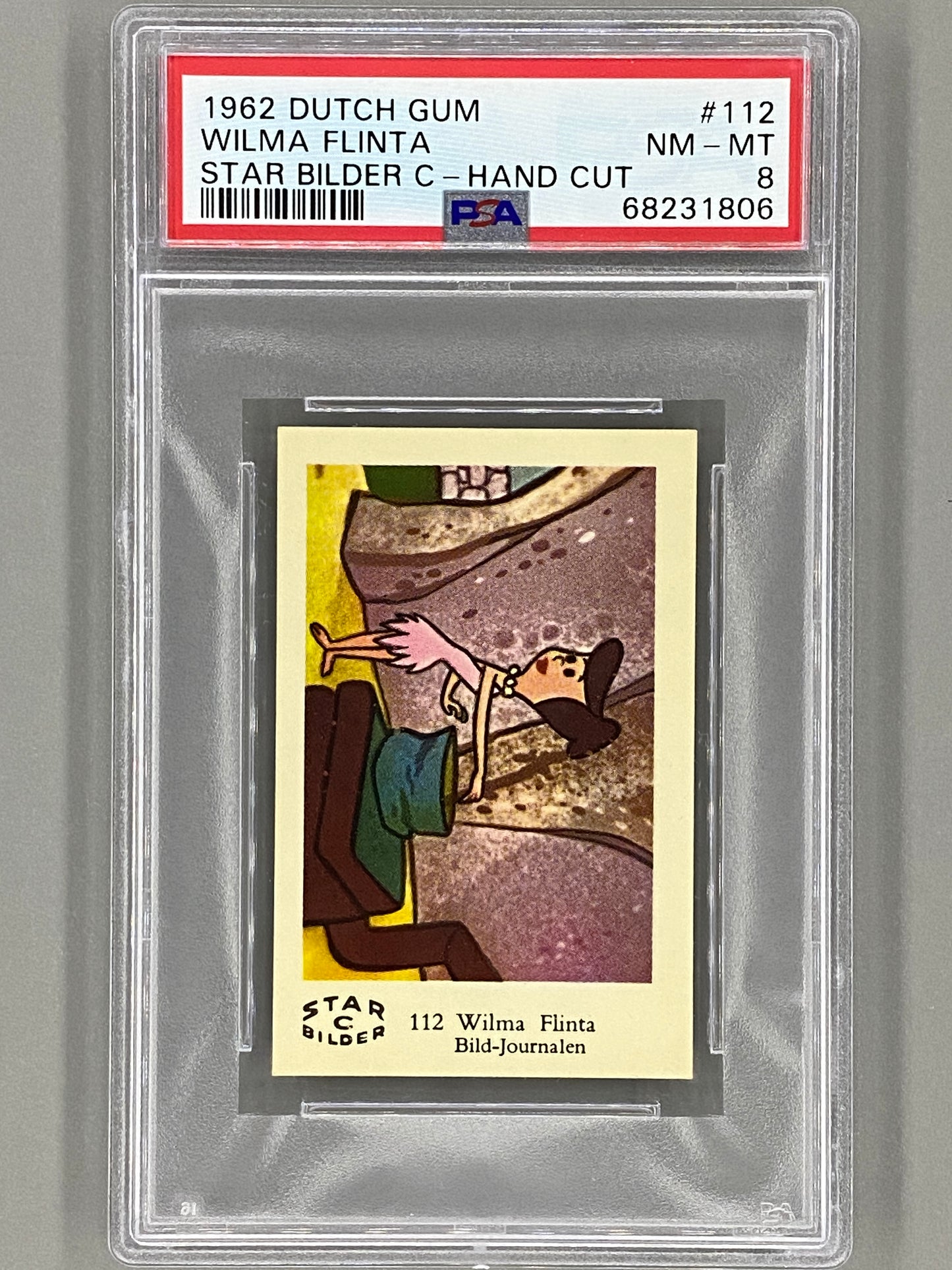 1962 Dutch Gum #112 Wilma Flinta Star Bilder C - Hand Cut PSA 8 (Pop Culture)