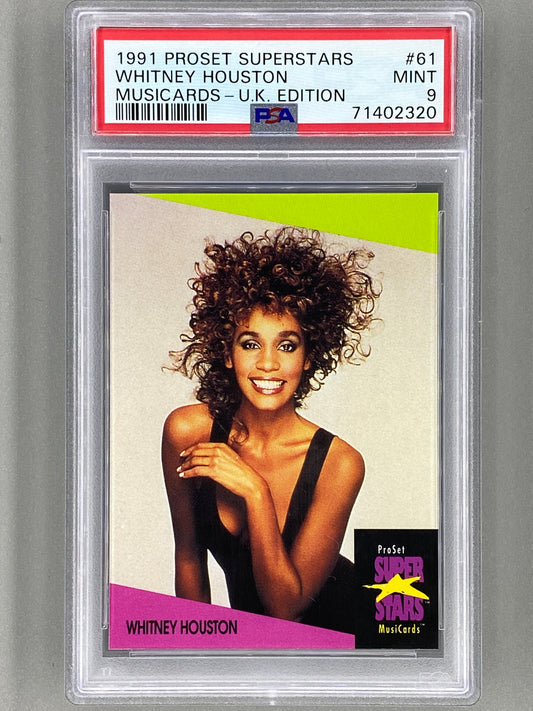 1991 ProSet Superstars #61 Whitney Houston Musicards U K Edition PSA 9 Pop 11 (Music)