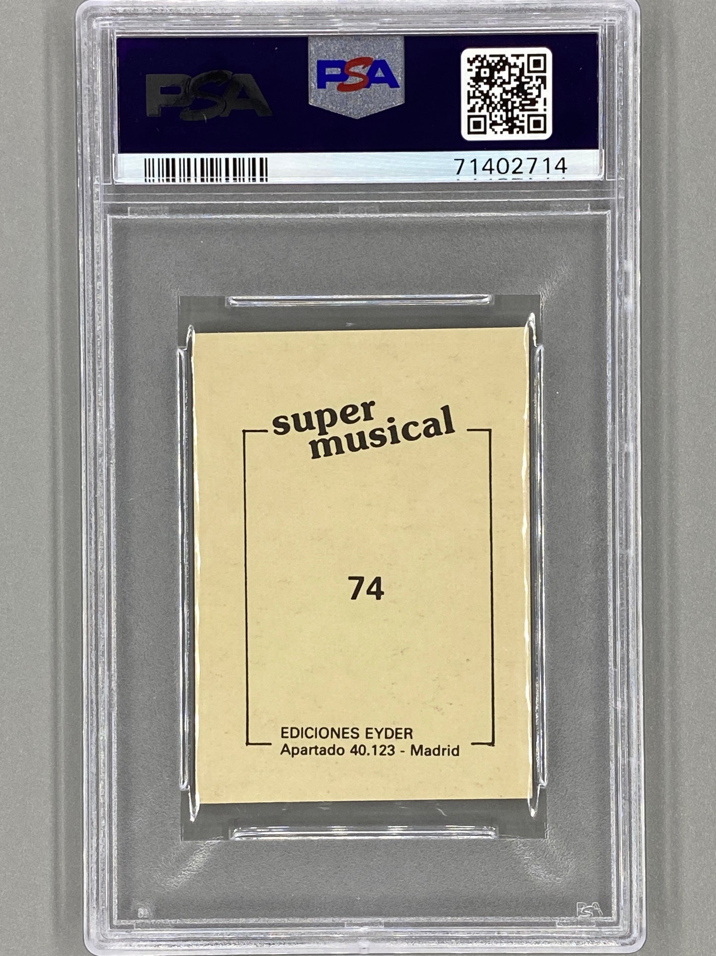 1984 Ediciones Eyder #74 Pat Benatar Super Musical PSA 7 - Pop 2 - 1 Higher (Music)