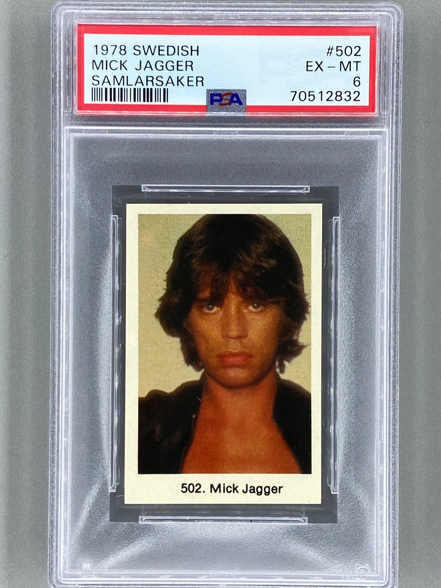 1978 Swedish #502 Mick Jagger Samlarsaker PSA 6 Pop 3 (Music)