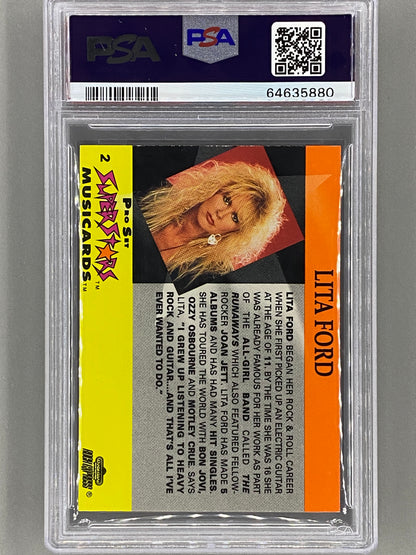 1991 Proset Superstars #2 Lita Ford Musicards Promo PSA 8 Pop 4 (Music)