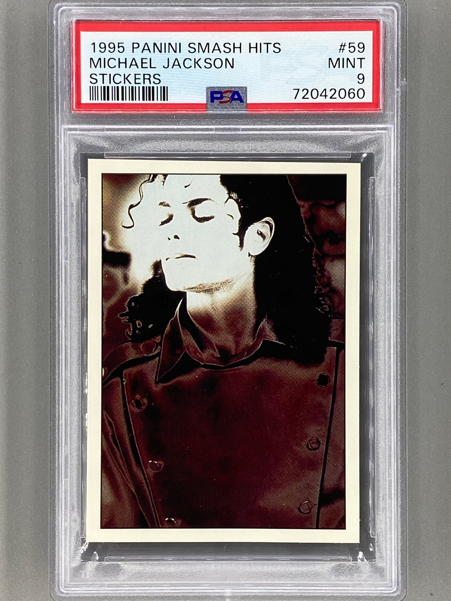 1995 Panini #59 Michael Jackson Smash Hits Collection PSA 9 - Pop 5 (Music)