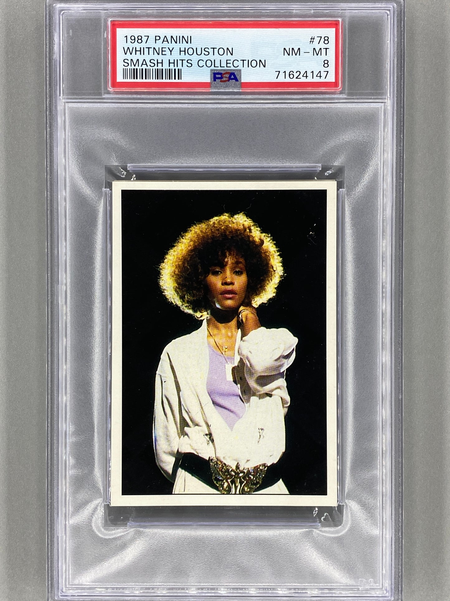 1987 Panini #78 Whitney Houston The Smash Hits Collection PSA 8 - Pop 10 (Music)