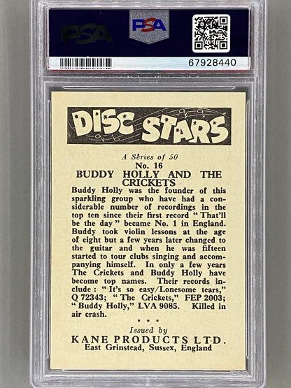 1960 Kane Products Ltd #16 buddy Holly / Crickets Disc Stars PSA 8 Pop 7 - None Higher (Music)