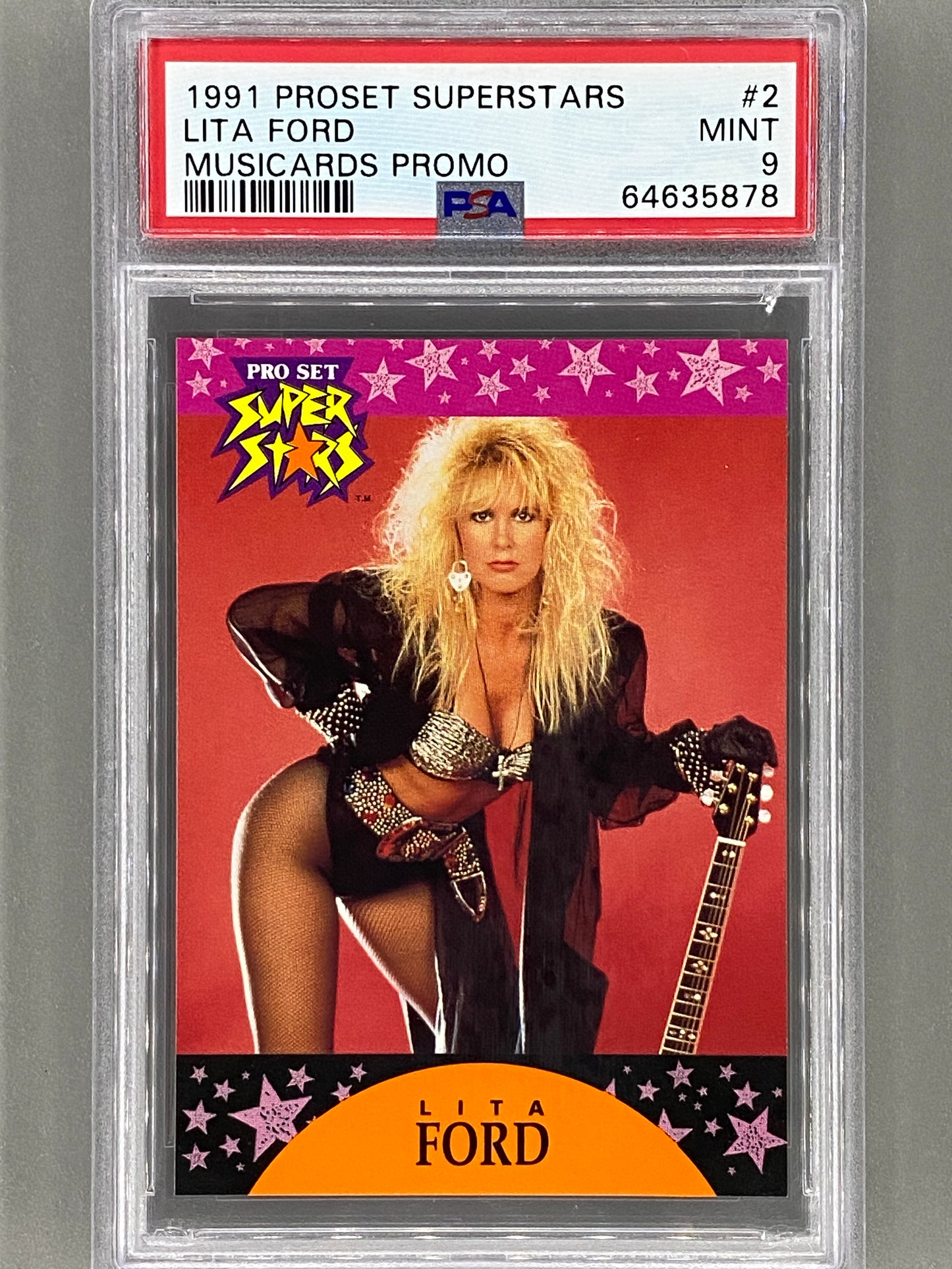 1991 Pro Set Superstars #2 Lita Ford Musicards Promo PSA 9 Pop 3 - None Higher (Music)