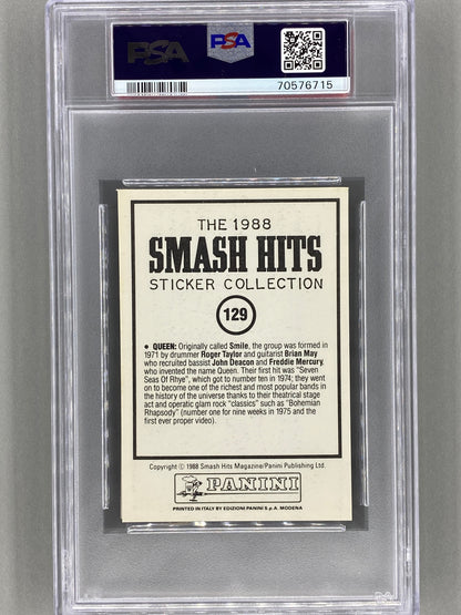 1988 Panini #129 Queen Smash Hits Collection PSA 8 - Pop 1 (Music)
