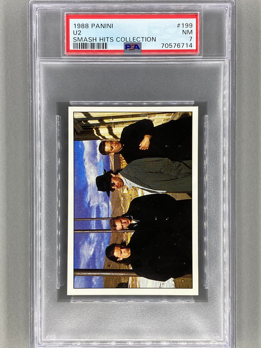 1988 Panini Smash Hits Collection #199 U2 PSA 7 - Pop 1 - None Higher (Music)