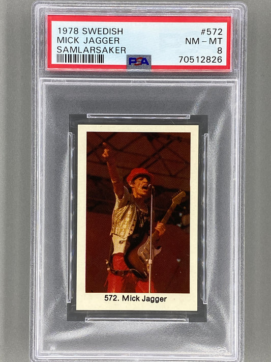 1978 Swedish #572 Mick Jagger Samlarsaker PSA 8 Pop 4 (Music)