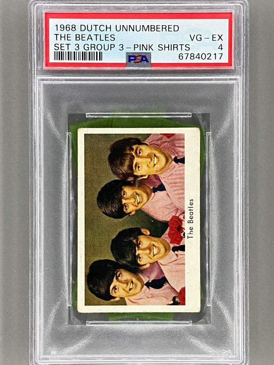 1968 Dutch Unnumbered The Beatles Set 3 Group 3 Pink Shirts PSA 4 Pop 2 (Music)