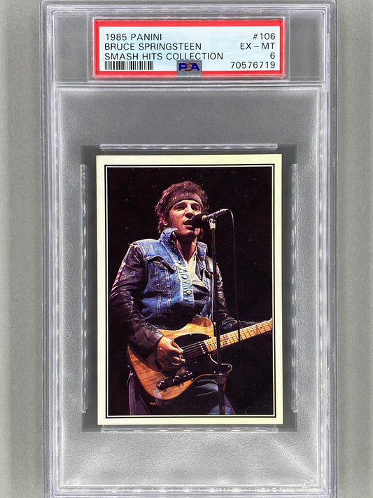 1985 Panini #106 Bruce Springsteen Smash Hits Collection PSA 6 (Music)